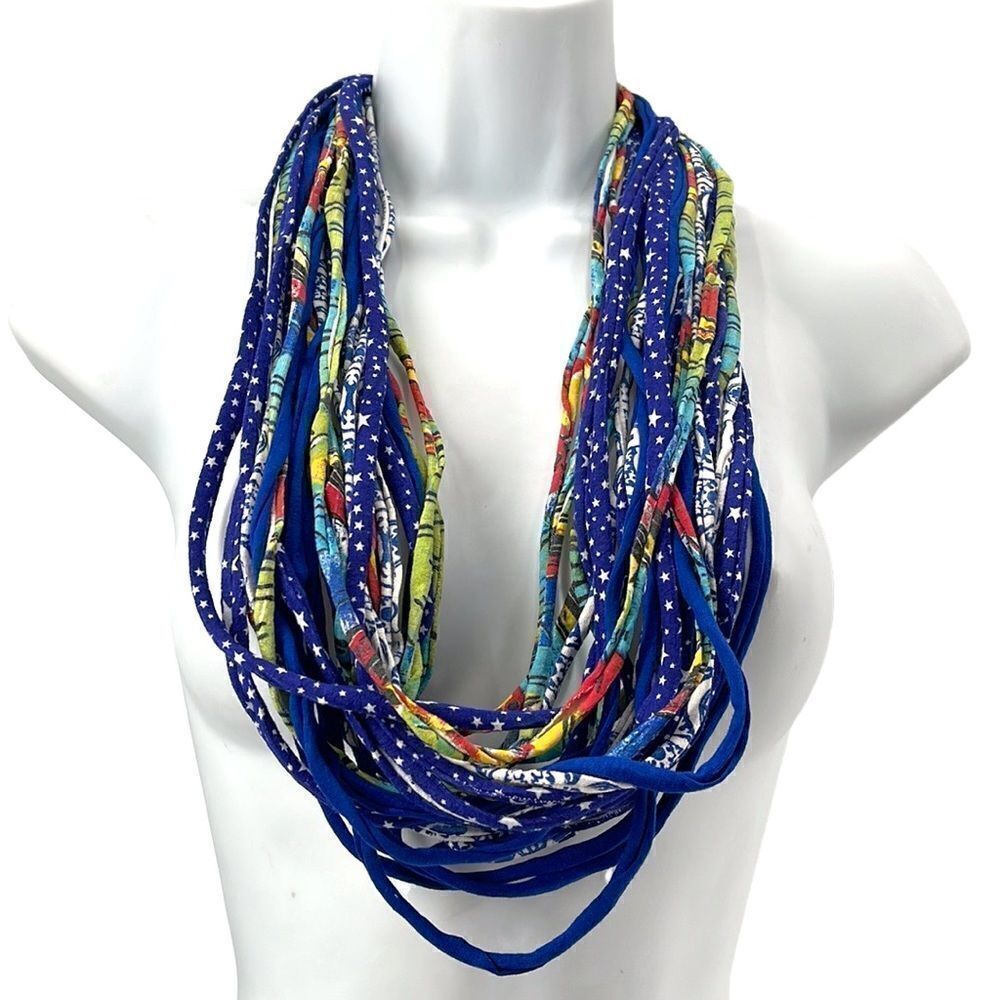 Dona Bela Shreds Shred Lite upcycled fabric necklace scarf boho jewelry NEW NWOT